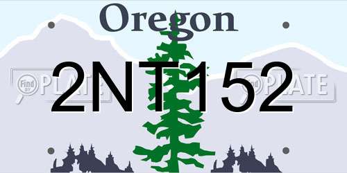 2NT152 Oregon License Plate