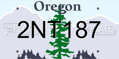 2NT187 Oregon License Plate