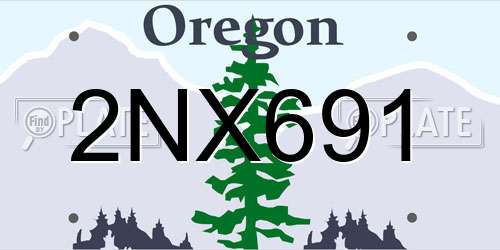 2NX691 Oregon License Plate
