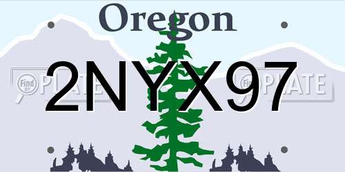 2NYX97 Oregon License Plate