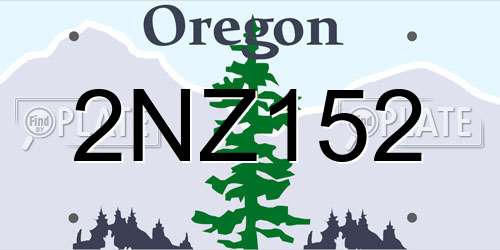 2NZ152 Oregon License Plate