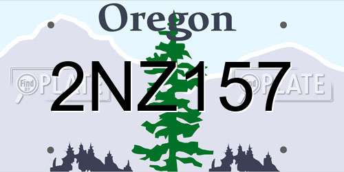 2NZ157 Oregon License Plate