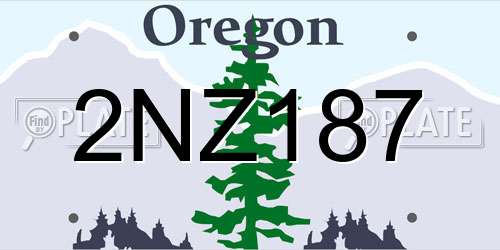 2NZ187 Oregon License Plate
