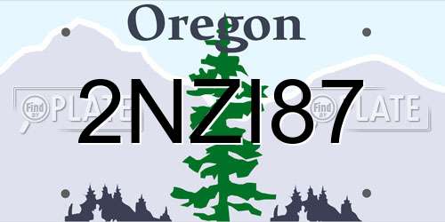 2NZI87 Oregon License Plate