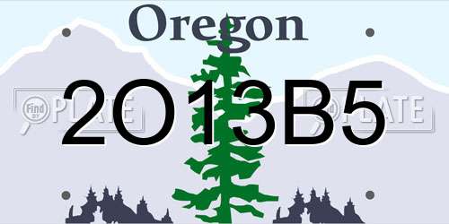 2O13B5 Oregon License Plate