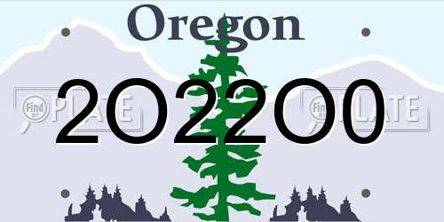 2O22O0 Oregon License Plate