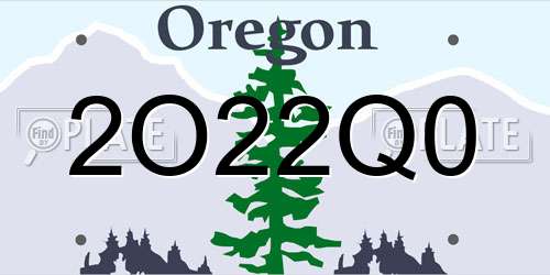 2O22Q0 Oregon License Plate