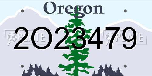 2O23479 Oregon License Plate