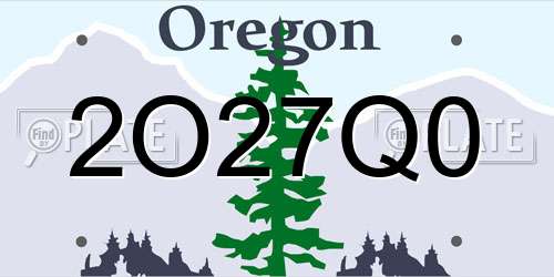 2O27Q0 Oregon License Plate
