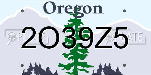 2O39Z5 Oregon License Plate