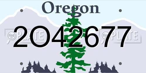 2O42677 Oregon License Plate