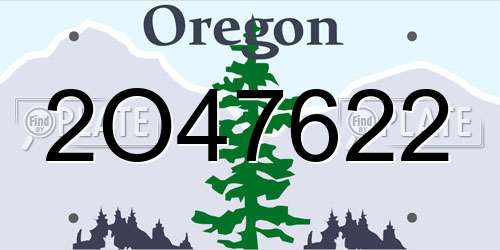 2O47622 Oregon License Plate