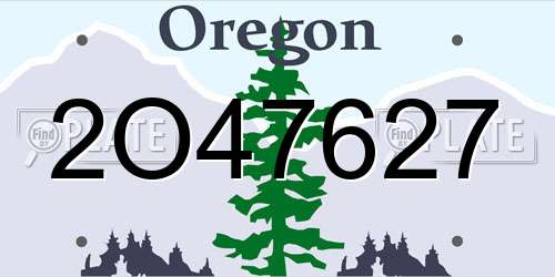 2O47627 Oregon License Plate