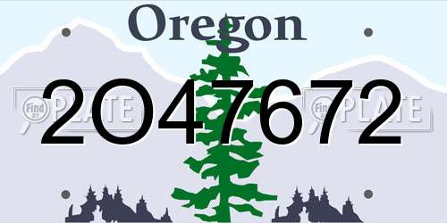 2O47672 Oregon License Plate