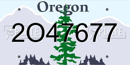 2O47677 Oregon License Plate