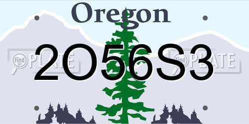 2O56S3 Oregon License Plate