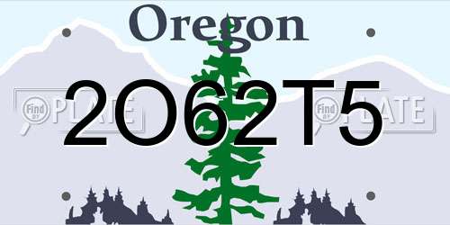 2O62T5 Oregon License Plate