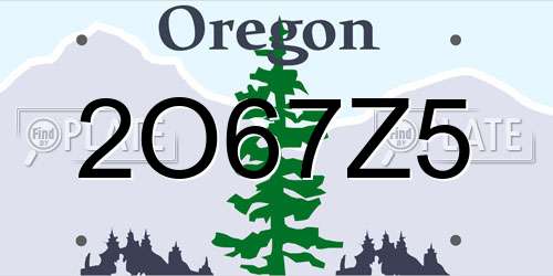 2O67Z5 Oregon License Plate