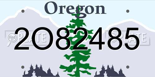 2O82485 Oregon License Plate