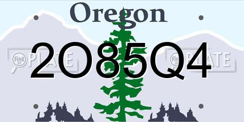 2O85Q4 Oregon License Plate