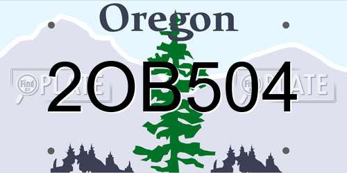 2OB504 Oregon License Plate