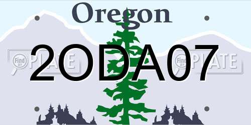 2ODA07 Oregon License Plate