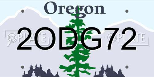 2ODG72 Oregon License Plate