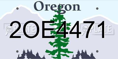 2OE4471 Oregon License Plate