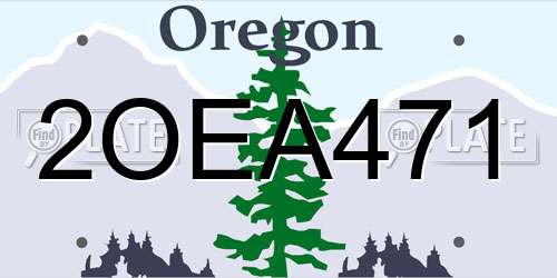 2OEA471 Oregon License Plate