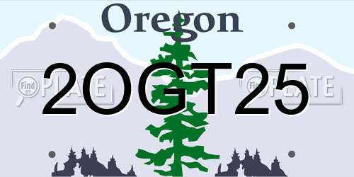 2OGT25 Oregon License Plate