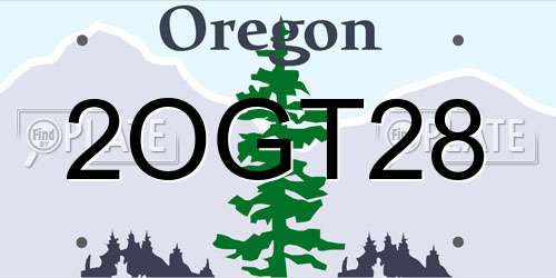2OGT28 Oregon License Plate