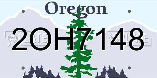 2OH7148 Oregon License Plate