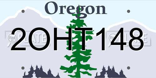 2OHT148 Oregon License Plate