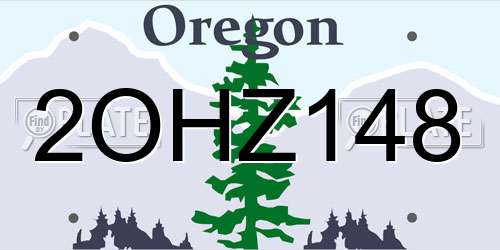 2OHZ148 Oregon License Plate