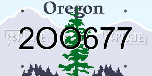 2OO677 Oregon License Plate