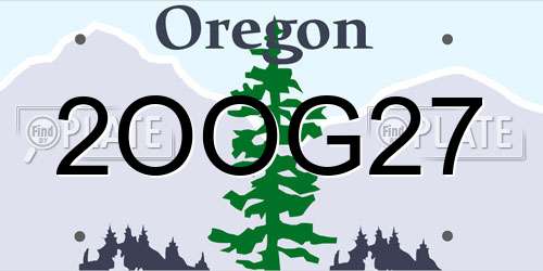 2OOG27 Oregon License Plate