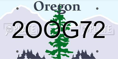 2OOG72 Oregon License Plate