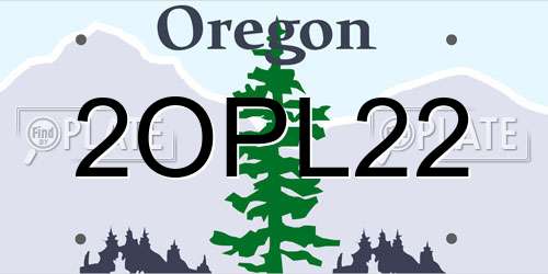 2OPL22 Oregon License Plate