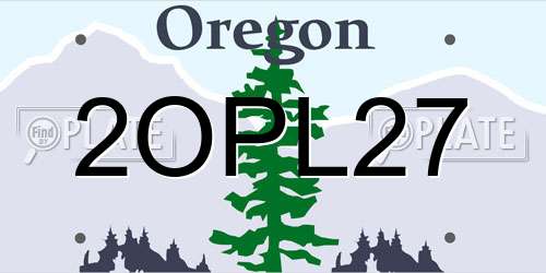 2OPL27 Oregon License Plate
