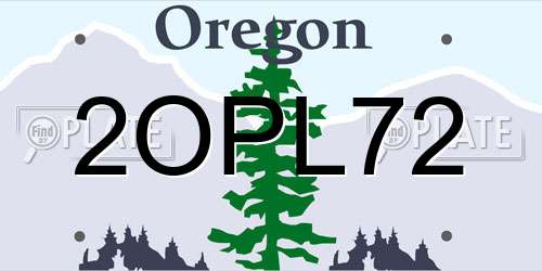 2OPL72 Oregon License Plate