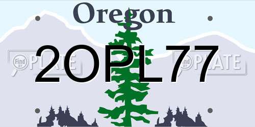 2OPL77 Oregon License Plate
