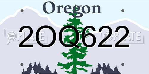 2OQ622 Oregon License Plate