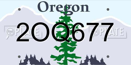 2OQ677 Oregon License Plate