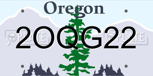 2OQG22 Oregon License Plate