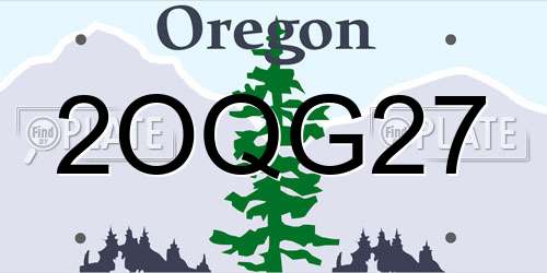 2OQG27 Oregon License Plate