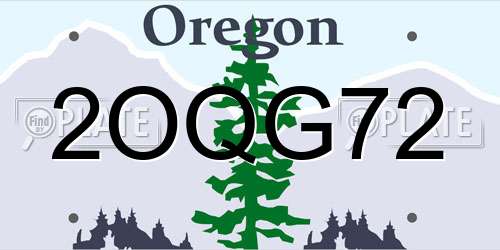 2OQG72 Oregon License Plate