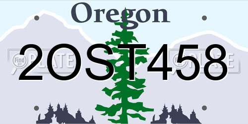 2OST458 Oregon License Plate