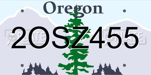 2OSZ455 Oregon License Plate