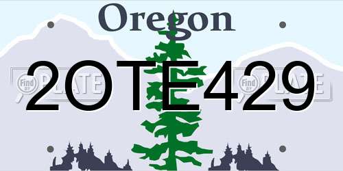 2OTE429 Oregon License Plate