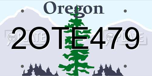 2OTE479 Oregon License Plate